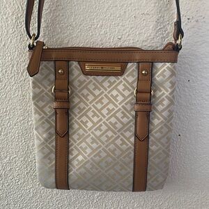 Tommy Hilfiger Tan and Cream Crossbody Bag